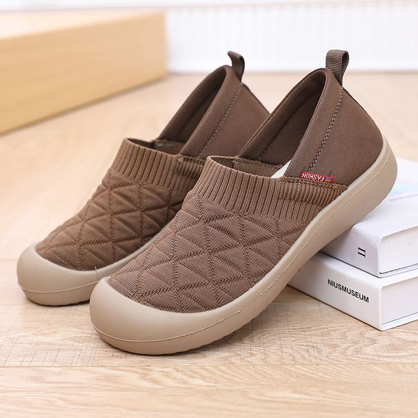 New Style Women's Single Shoes Spring And Autumn Non Slip Soft Sole Slip On Lazy Shoes Flat Bottom Lightweight Toad Shoes Casual Breathable_voghion.com