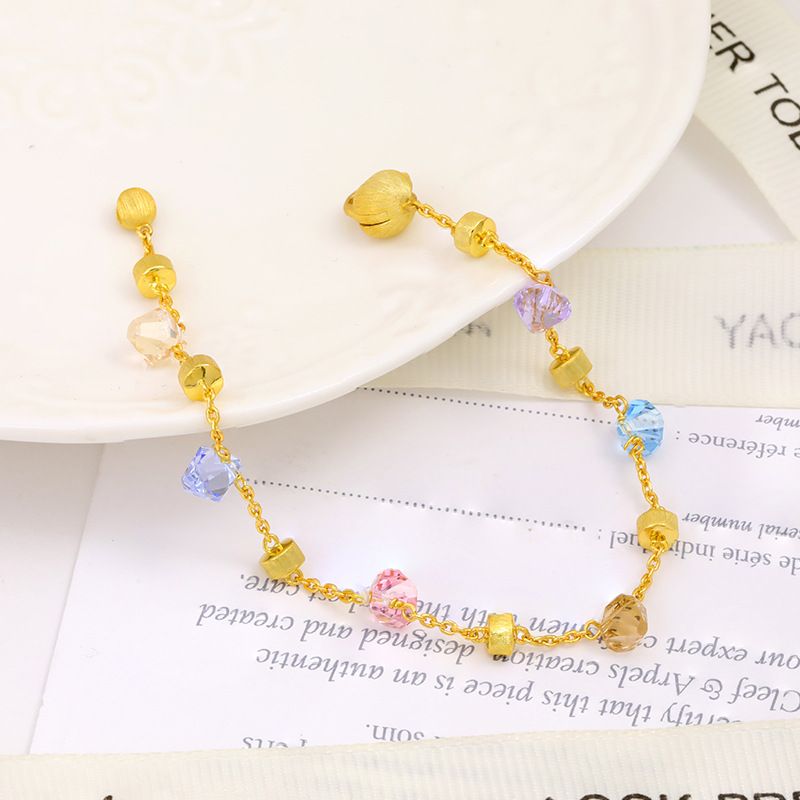 Italienisches Armband aus gebürstetem Kristall für Frauen im neuen Dopamin-Stil, vergoldeter Schmuck aus reinem Silber, Live-Übertragung_voghion.com