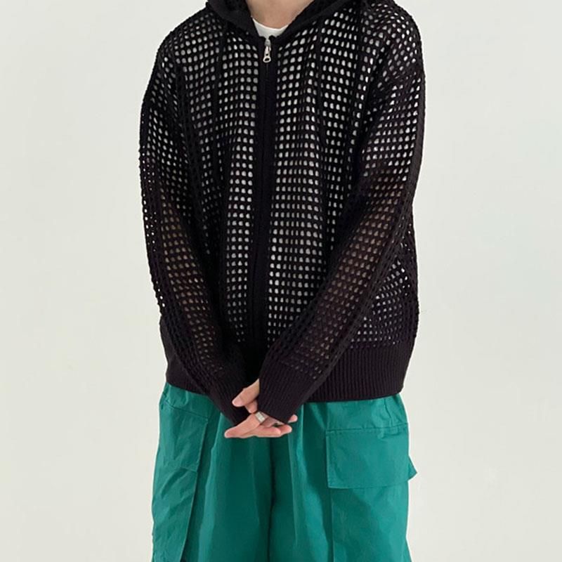 Herrenbekleidung Hohlstrickjacke Jacke Klimatisierte Kleidung Kann Draußen Getragen Werden Langärmlige Sonnenschutzoberteile Strickpullover_voghion.com