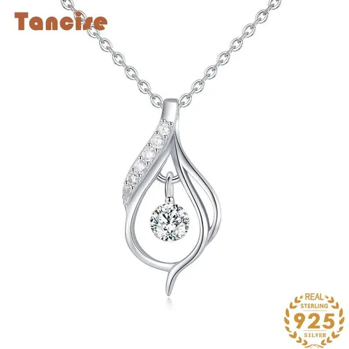 Tancise S925 Sterling Silber Klassische Romantische Anhänger Halskette Damen Ein Karat Temperament Vielseitige Halskette_voghion.com