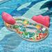 Glitter Flamingo Pool Float - XXL Thickened Eco-PVC Inflatable Ring With Backrest & Cup Holder Adult Swimming Circle For Pool & Beach_voghion.com