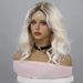 Bangs Natural Fluffy Wig Handmade Lace Women's White Gradient Large Wave Cosplay Daily Party Short Curly Wig With_voghion.com