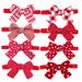 Pet Tie Valentine's Day Red Polka Dot Plaid Striped Bow Tie, Dog Cat Grooming Accessories_voghion.com