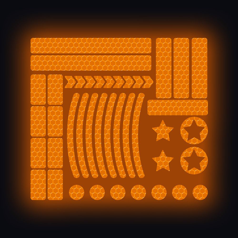 42 Piece Honeycomb Reflective Stickers Bicycle Body Stickers Night Reflective Logo Grid Stripe Warning Stripes_voghion.com