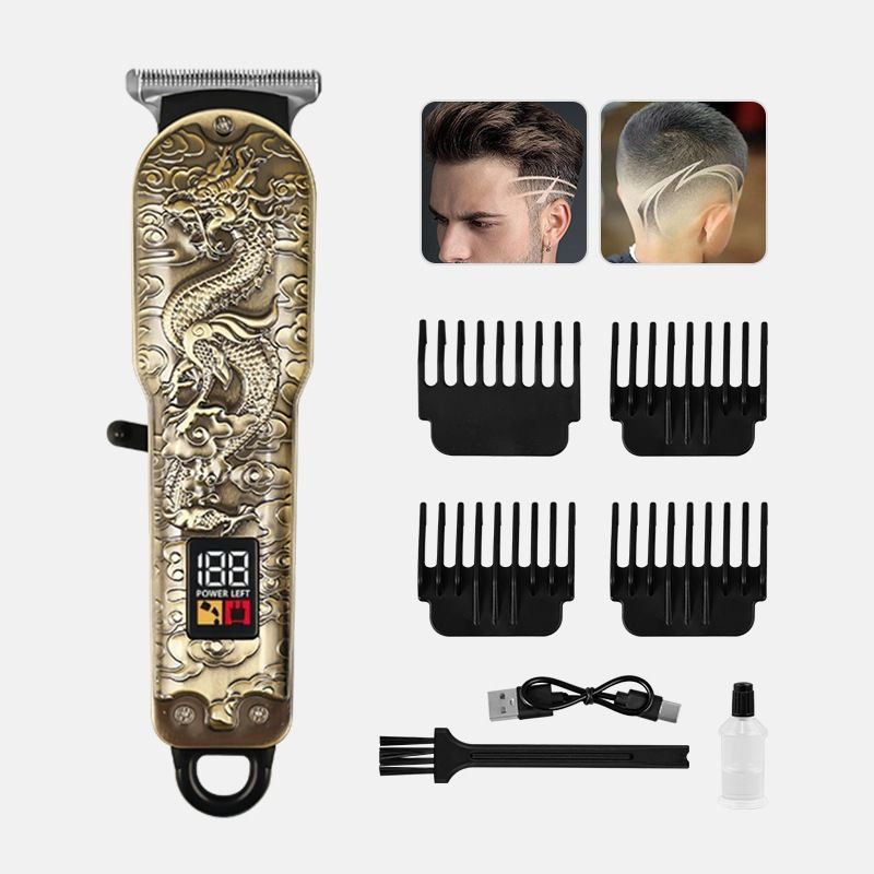 Tagliacapelli professionale senza fili con display digitale - Lama regolabile, motore silenzioso e design impermeabile per barbieri e tagli di capelli a casa_voghion.com