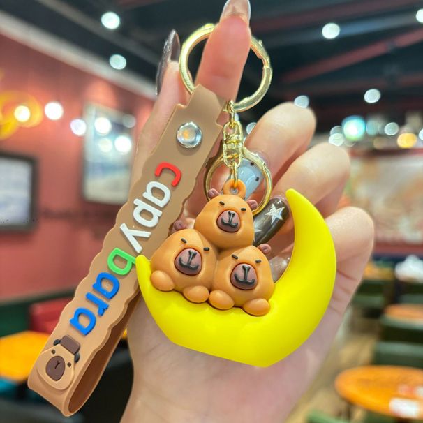 Cute Capybara Bag Soft Rubber Keychain Niche Backpack Decoration High-end Doll Pendant_voghion.com