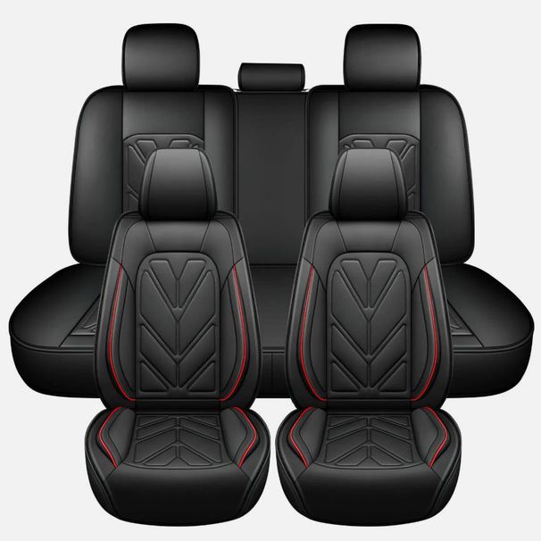 Universal Style Coverage Cover For Nissan PU Leather Car Seat Covers Full Set 5-Seats Front Rear Protectors_voghion.com