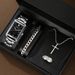 Neue Mode Persönlichkeit Trendy Herren Quadratische Quarzuhr Mit Kreuz Schmuck Set_voghion.com