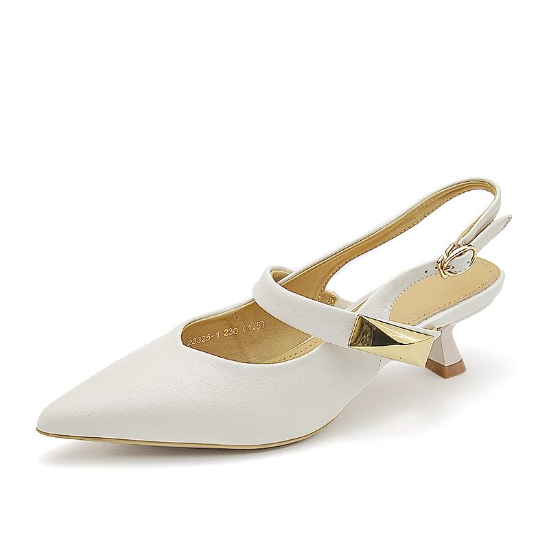 French Fairy Wind Back Air Button Sandalen voor Dames 2024 Zomer Nieuwe Dunne Hak Puntige Stijl Naakte Hoge Hakken_voghion.com