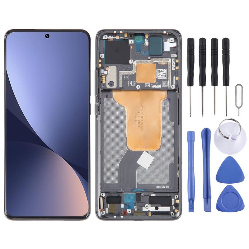 Pour Xiaomi 12S Matériau AMOLED d'origine Écran LCD Numériseur Assemblage complet avec cadre (Noir)_voghion.com