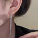 Silver ear line temperament long Galaxy tassel fashionable niche design high-end versatile new earrings_voghion.com
