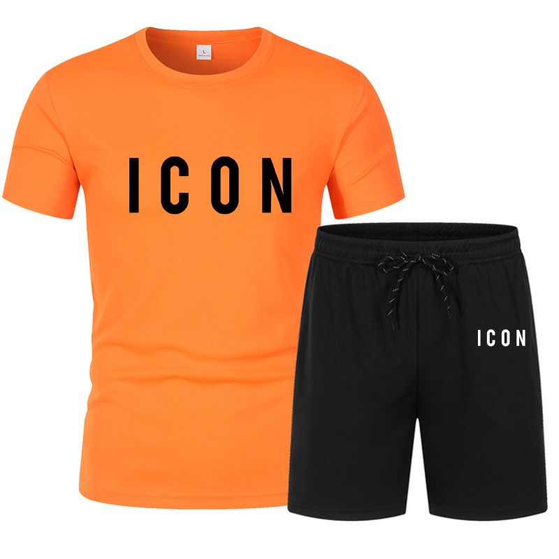 2023 Heren Set Casual Mode Bedrukt T-shirt + Shorts Set Heren O-hals T-shirt 2-delige set_voghion.com