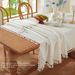 Embroidery English Letters Flower Tassel Tablecloth Rectangular Coffee Table Tablecloth Table Cloth_voghion.com