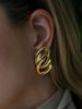 1 paio di orecchini a bottone ovali in lega placcati in oro 14k, stile semplice e casual_voghion.com