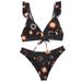 New Split Sexy Solid Color Printed Triangle Bikini Set Swimsuit_voghion.com