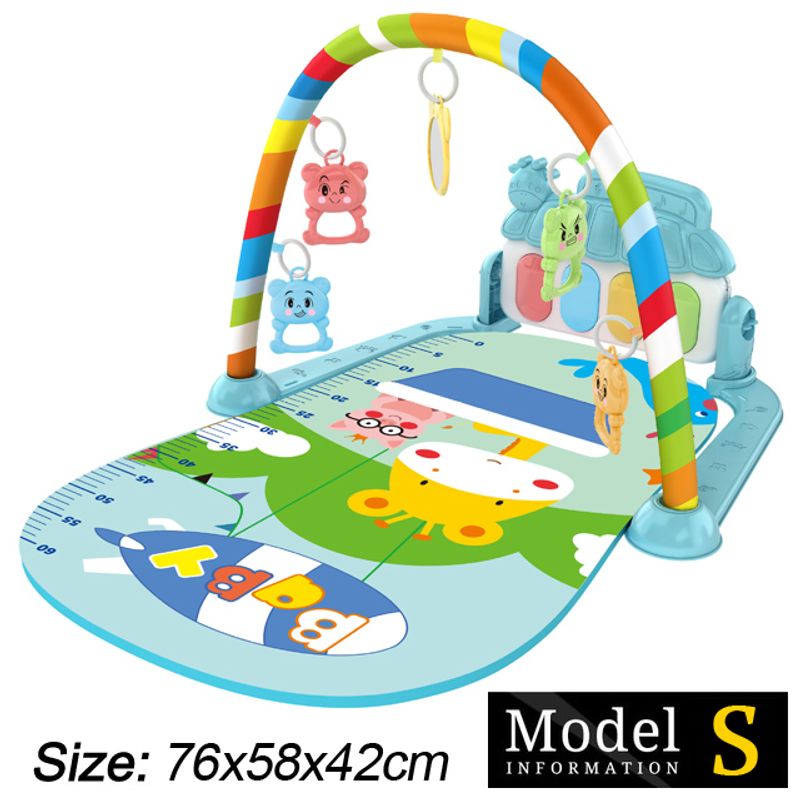 Baby Fitness Stand Musica Play Gym Attività Giocattoli Neonato Pianoforte Coperta per Gattonare Pedale Gioco Pad Prima Educazione 0-36 Mesi_voghion.com