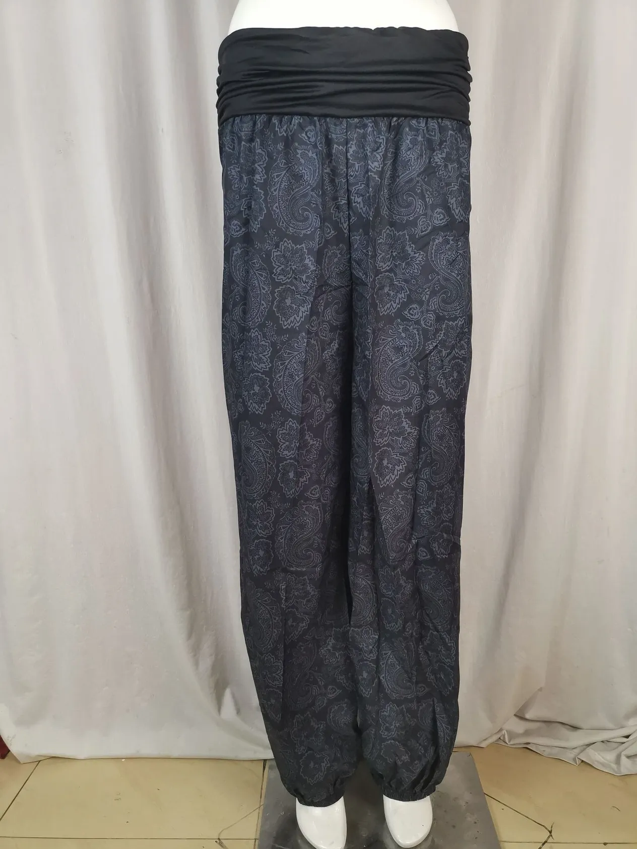 Women's Clothing Digital Printing Long Wide Leg Pants Casual Pants Harem Pants_voghion.com