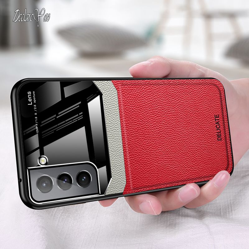 Coque S22 Ultra DECLAREYAO fine en silicone rigide en plexiglas souple pour Samsung Galaxy S20 S21 FE E S10 Plus, coque en cuir_voghion.com
