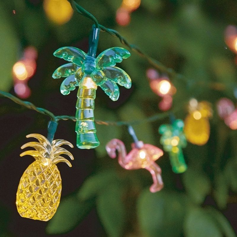 LED Solar Lichterkette Ins Ananas Kokospalme Flamingo Kleine Lichterkette Sommer Cartoon Dekoratives Licht Blinkende Lichterkette_voghion.com