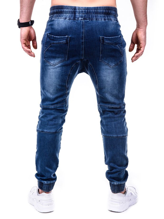 Men's Solid Color Ripped Casual Jeans_voghion.com