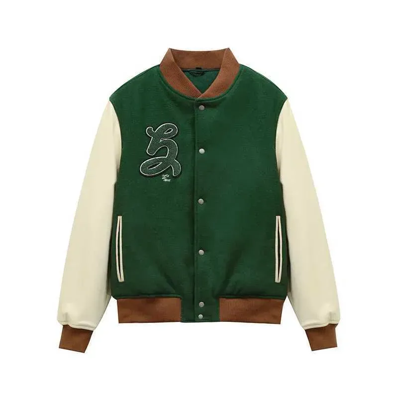 Herrenjacken RARF 2024 Herren GRN Patched Edge Bomber PU Baumwolle Baseballjacke Y240902CO5C_voghion.com