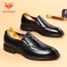 MUDESHEN Brogue Crocodile Pattern Men Slip-On Top Layer Cowhide Business Formal Leather Shoes_voghion.com
