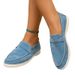 Slip-On Loafers For Women, Frosted Flat-Soled Lazy Retro Single Shoes, Large-Size Casual Shoes_voghion.com