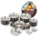 22-Piece Portable Dinnerware Set - Camping Cookware Kit With Plates Bowls & Serving Dishes For Outdoor BBQ & Home Use_voghion.com