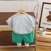Five Small Seven 2024 Summer Boys' Two Color Smiling Cartoon Short Sleeve Stylish 3 Children's Clothing Thin Set_voghion.com