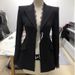 Sconto esclusivo per gli acquirenti del negozio GraceChic ~ Giacca blazer piccola unica con patchwork in pizzo 2024 che stringe la vita per le donne alla moda_voghion.com