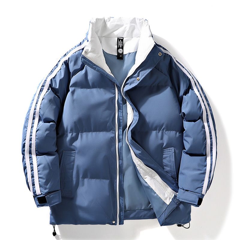 Cotton coat men's 2023 winter new large size loose thickened cotton coat trendy fashion stand collar down cotton jacket_voghion.com