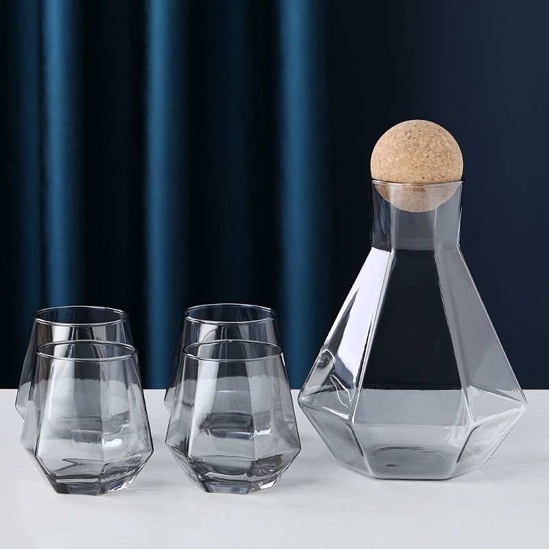 Glass Nordic Style Household Large Capacity Cold Juice Tea Heat-Resistant Pitcher Water Cup Set_voghion.com