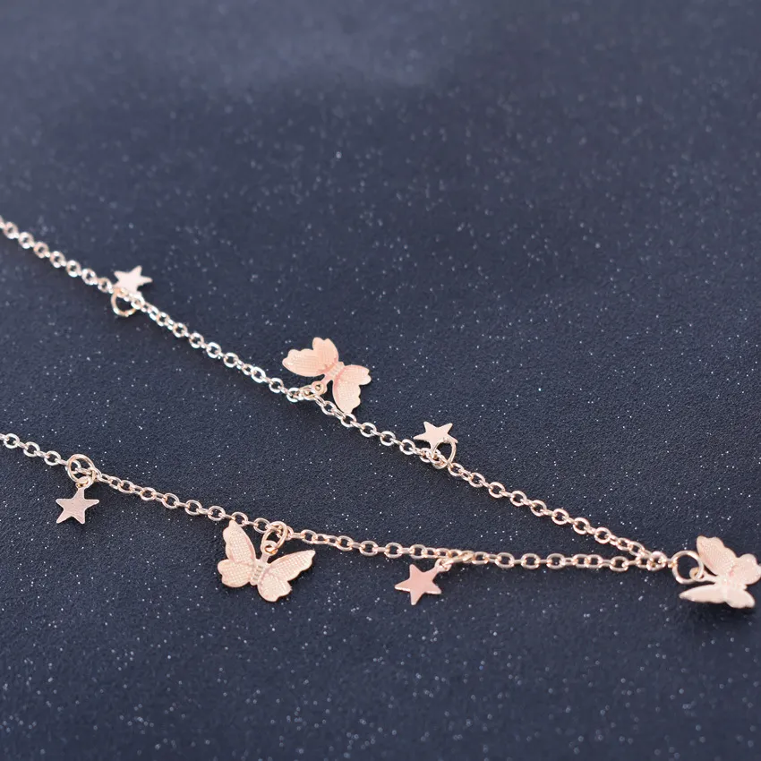 meilleurs produits de vente ins style simple pendentif papillon pompon en métal collier pendentif clavicule pour femme_voghion.com