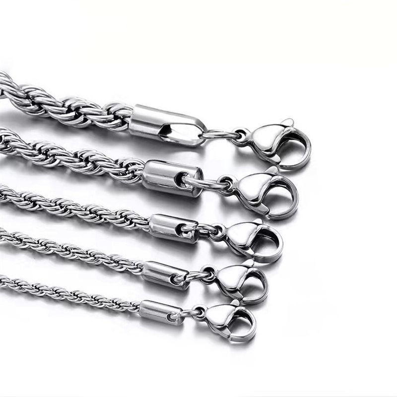 Collana con ciondolo cubano in acciaio inossidabile, alla moda, con catena per maglione, girocollo da uomo in acciaio al titanio_voghion.com