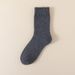 A pair of cold resistant wool socks, thickened socks, men's mid tube socks, winter plus velvet warm terry socks, cashmere socks_voghion.com