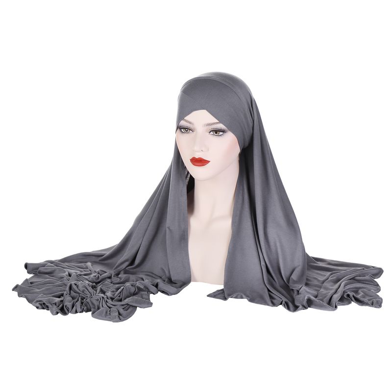 best selling solid color forehead cross head scarf Middle Eastern Malay headscarf hijab scarf hat_voghion.com