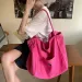 Canvas Bag High Quality Reusable Shopping Shoulder Women Simple Casual Daily Use Handbag Female Portable Folding Purse_voghion.com