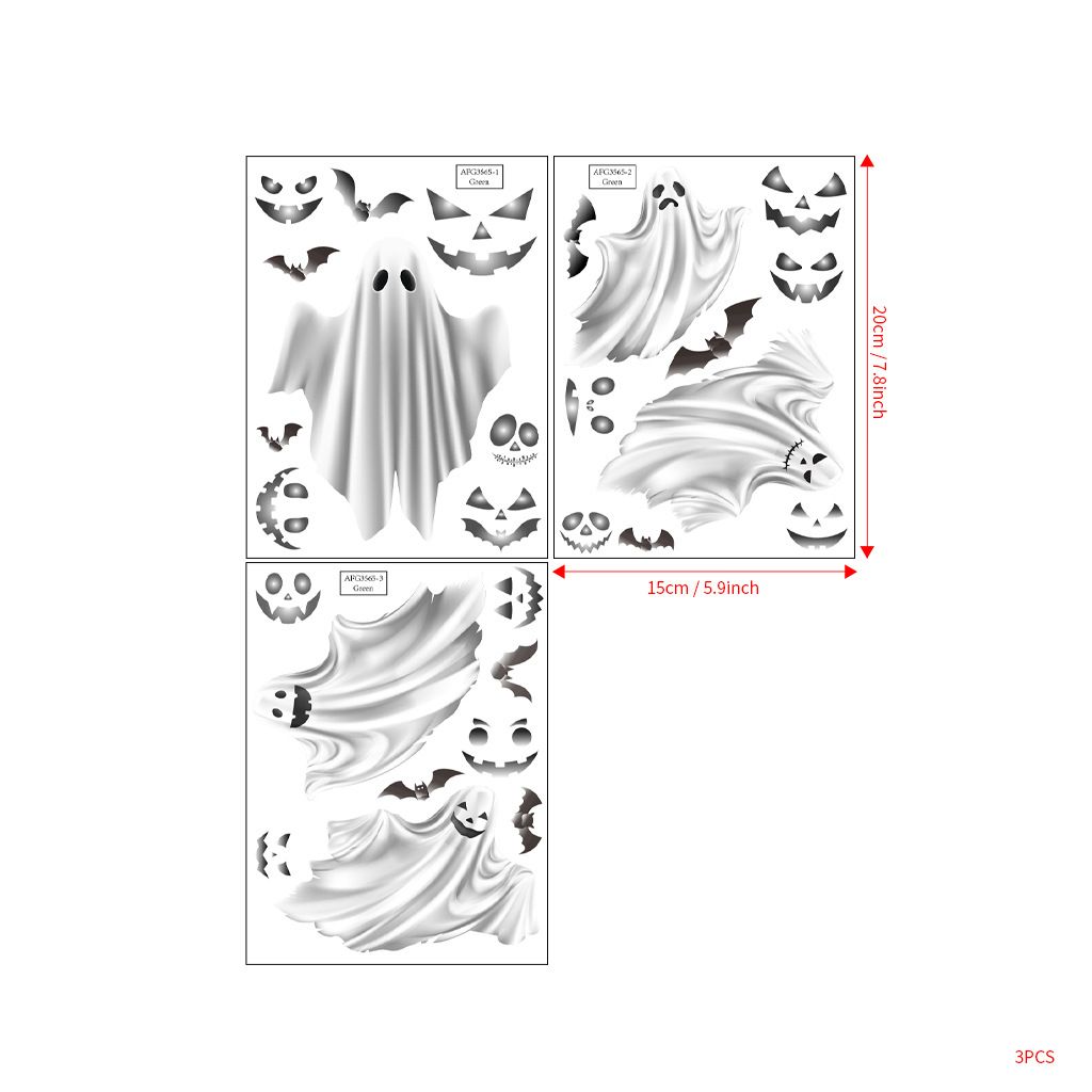 Halloween Ghost PET film glow-in-the-dark stickers Ghostface Bat glow-in-the-dark Halloween wall_voghion.com