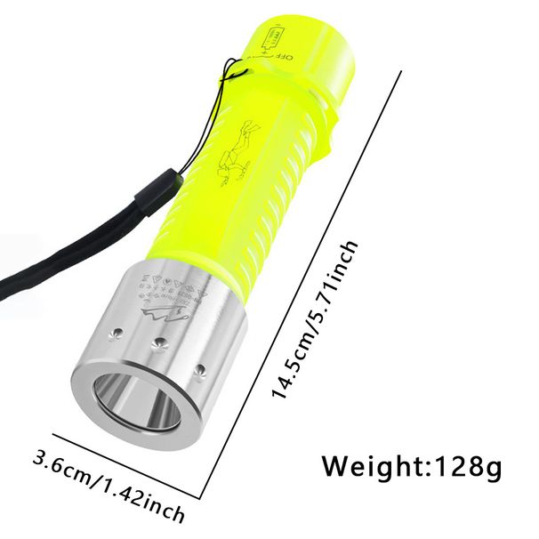 Lampe torche LED extérieure ultra-lumineuse, best-seller transfrontalier, spécialement conçue pour la plongée sous-marine, éclairage d'appoint pour la recherche sous-marine._voghion.com