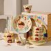 Gezin van vier Ouder-kind Serviesset Cadeau Huishouden Kommen en Borden Keramische Kommen Cartoon Rijstkommen Borden en Schalenset_voghion.com