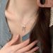 Collana con fiocco in argento puro da donna, stile coreano, linee dolci e lisce, design di nicchia, catena per clavicola_voghion.com