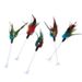Suction Cup Spring Chicken Feather Teaser Wand Swinging Self-Entertainment Artifact Cat Toy With Sound Bell_voghion.com
