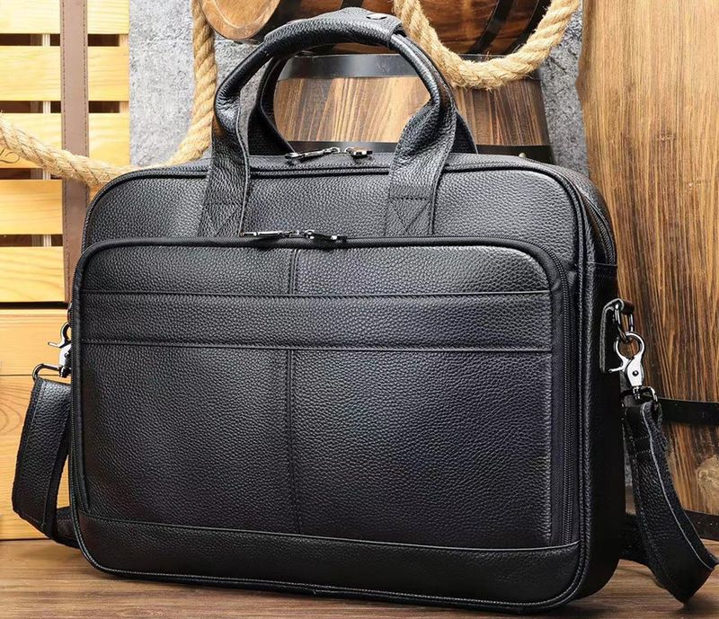 Horizontale Herrentasche aus Leder, Herren-Businesstasche aus Erde, 15,6-Zoll-Computertasche, Aktentasche aus Rindsleder, Umhängetasche_voghion.com