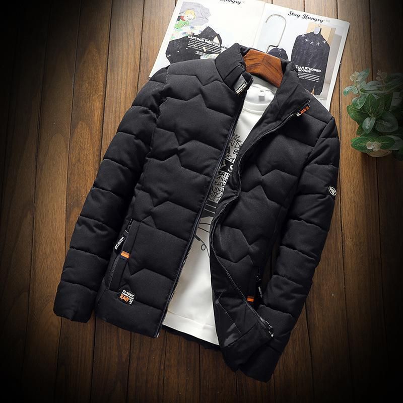 Men's Winter Casual Jacket Slim Fit Polyester Coat Warm Fleece Lined Zip Up Outerwear For Youth (Grey, Black, Burgundy, Navy)_voghion.com
