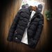 Men's Winter Casual Jacket Slim Fit Polyester Coat Warm Fleece Lined Zip Up Outerwear For Youth (Grey, Black, Burgundy, Navy)_voghion.com