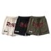 Herretøj Herreshorts med bogstaver til sommer Arbejdstøj Trendy frotté Afslappet overtøj Løstsiddende Trendy mærkeshorts til stranden_voghion.com