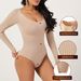 Nahtloser Shapewear-Bodysuit für Damen – Bauchkontrolle, Po-Lifting und Taillentrainer mit langen Ärmeln, schlankmachende Ganzkörperkompression_voghion.com