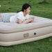 PVC Heightened Thickened Flocked Automatic Inflatable Home Double Air Cushion Bed Nap Folding Mattress_voghion.com
