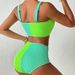 Women's Clothing Bikini Two Piece Set Adjustable Sling Color Matching Personality With Chest Pad High Waist Bikini Swimsuit_voghion.com