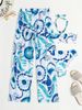 beach sexy printed halter neck three-piece set fashionable trousers swimsuit for women_voghion.com
